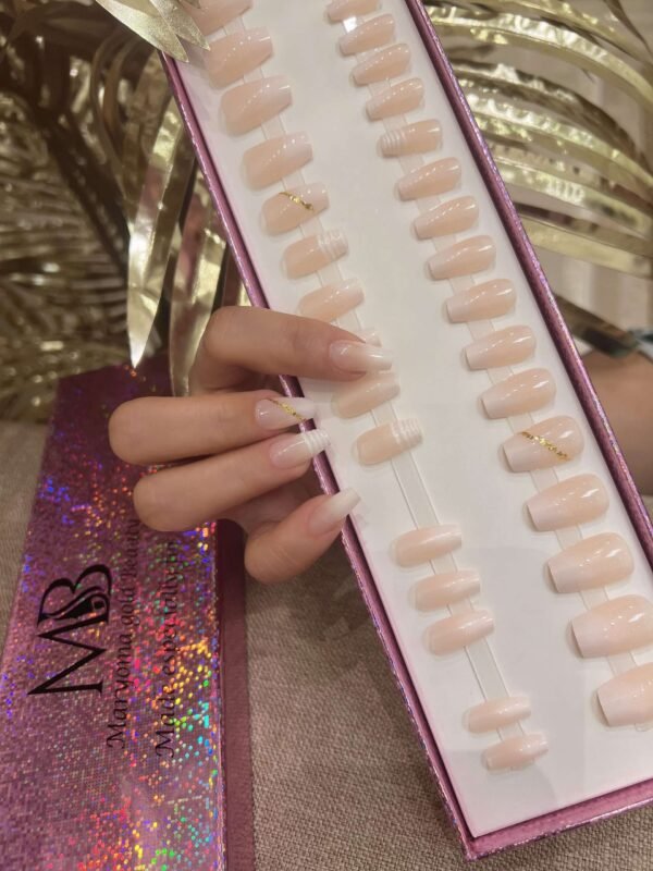 ombre short coffin with nail art