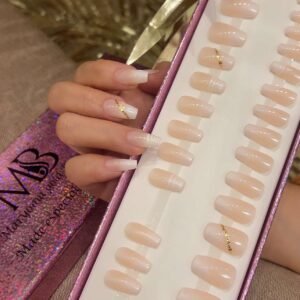 ombre short coffin with nail art