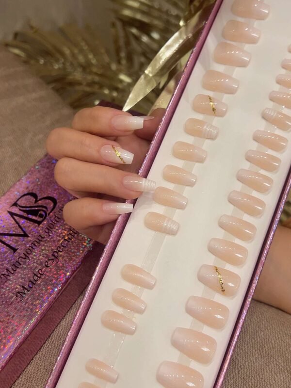 ombre short coffin with nail art