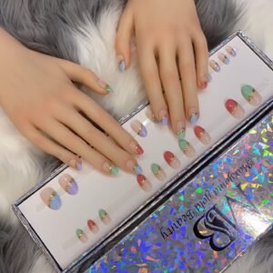 Pinkish Grey with Gold & Colorfull top