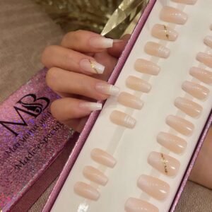 ombre short coffin with nail art