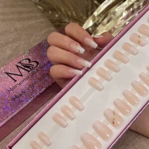 ombre short coffin with nail art