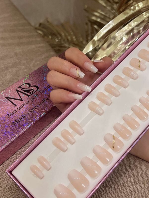 ombre short coffin with nail art
