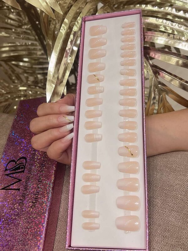 ombre short coffin with nail art