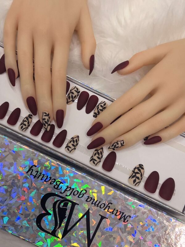 maroon matt Sharpe with Dantel design