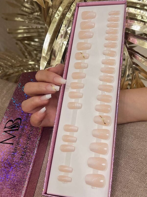 ombre short coffin with nail art