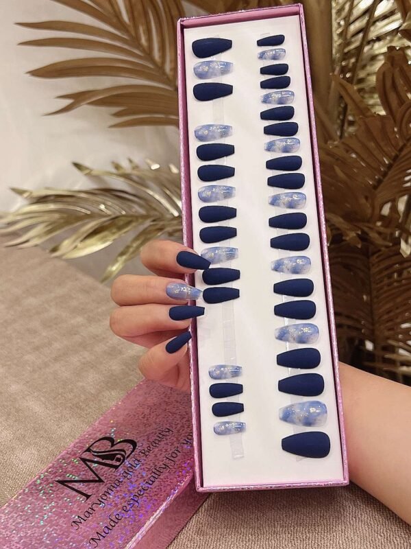 dark blue medium coffin matt with blue marble