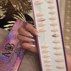 ombre medium coffin with nail art