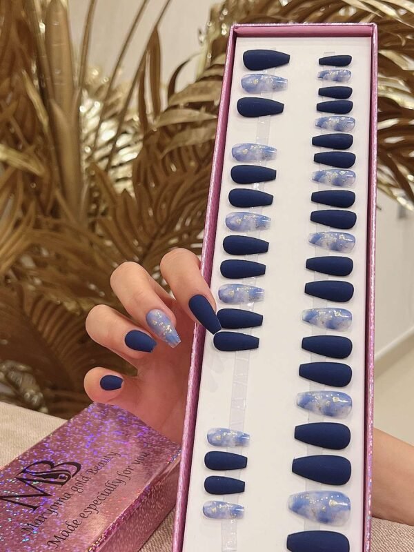 dark blue medium coffin matt with blue marble