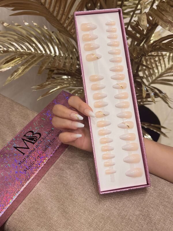 ombre medium coffin with nail art