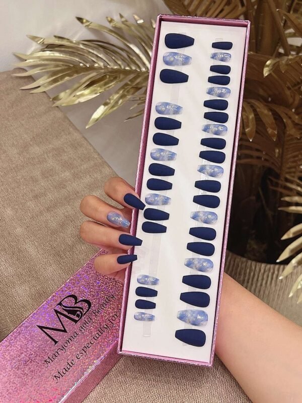 dark blue medium coffin matt with blue marble