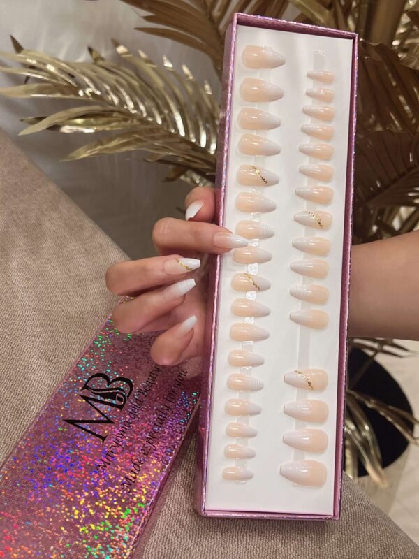 ombre medium coffin with nail art