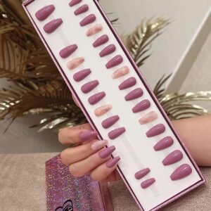 medium coffin pink with pink marble