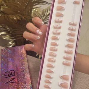 white french coffin with nail art