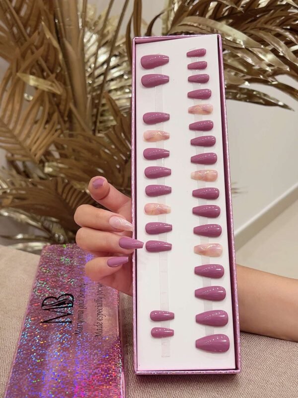 medium coffin pink with pink marble