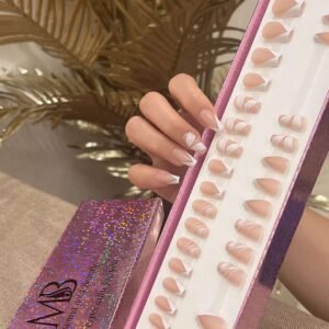 white french coffin with nail art