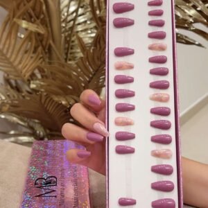 medium coffin pink with pink marble