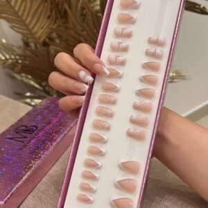 white french coffin with nail art