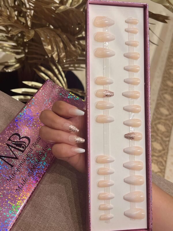 ombre medium coffin with nail art
