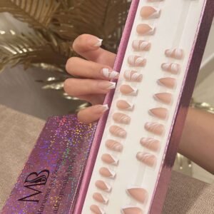 white french coffin with nail art