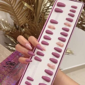 medium coffin pink with pink marble
