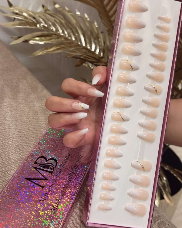 ombre medium coffin with nail art