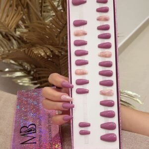medium coffin pink with pink marble