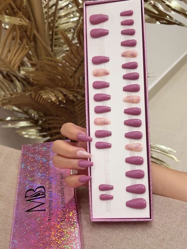 medium coffin pink with pink marble