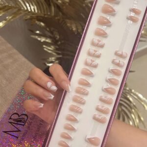 white french coffin with nail art