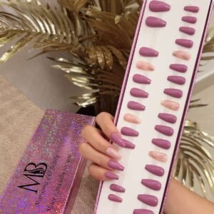 medium coffin pink with pink marble