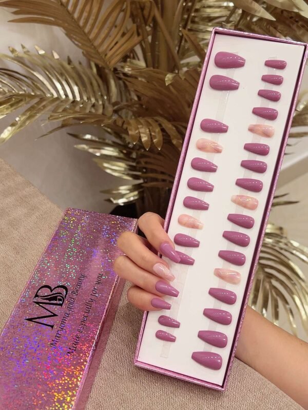 medium coffin pink with pink marble