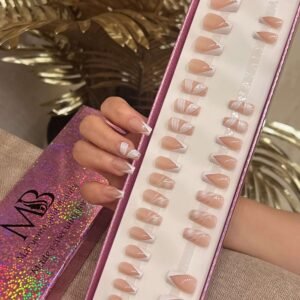 white french coffin with nail art