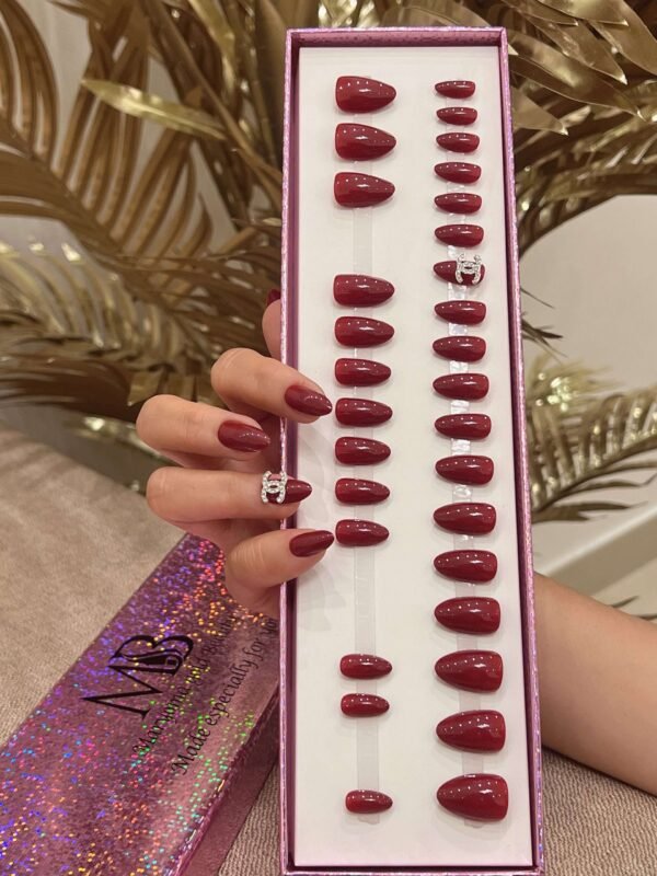 maroon short sharp with crystal