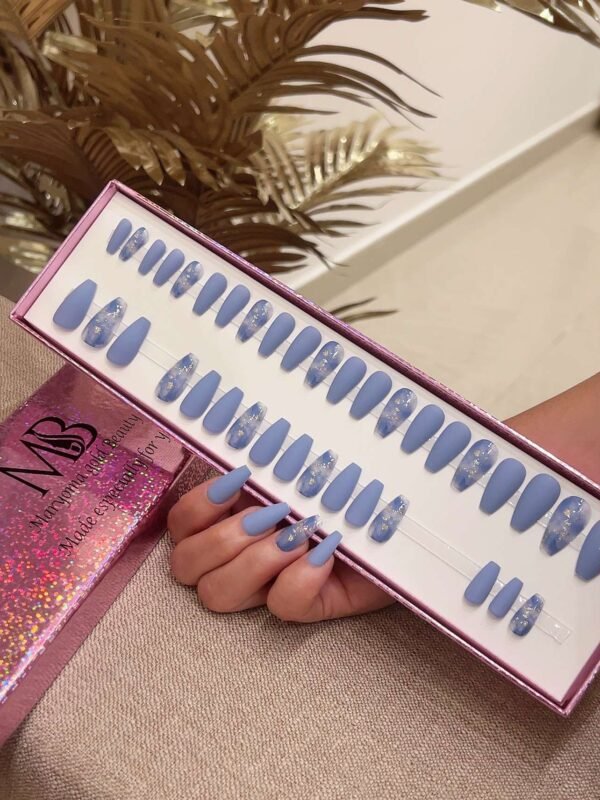 light blue medium coffin matt with marble blue