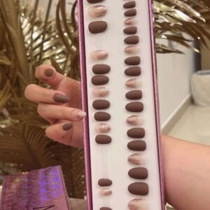 oval brown matt with ombre rose gold