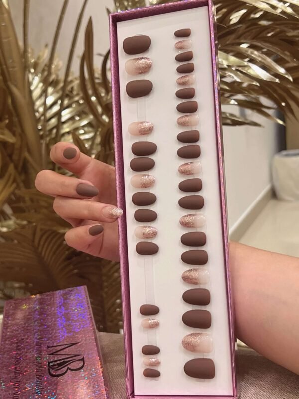 oval brown matt with ombre rose gold