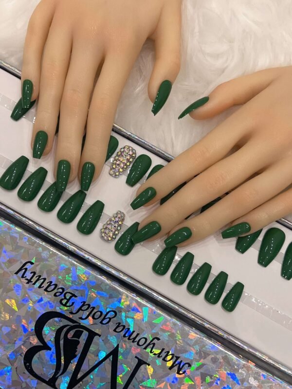 green medium coffin with crystal