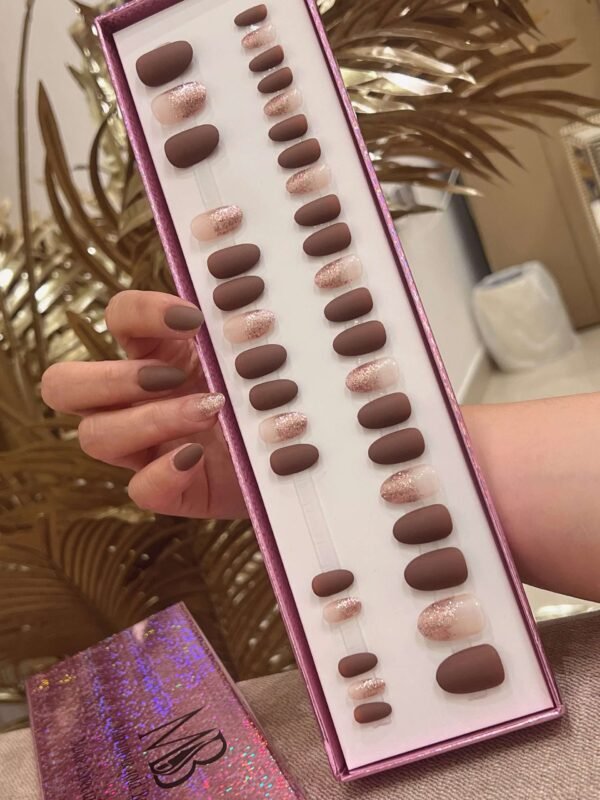 oval brown matt with ombre rose gold