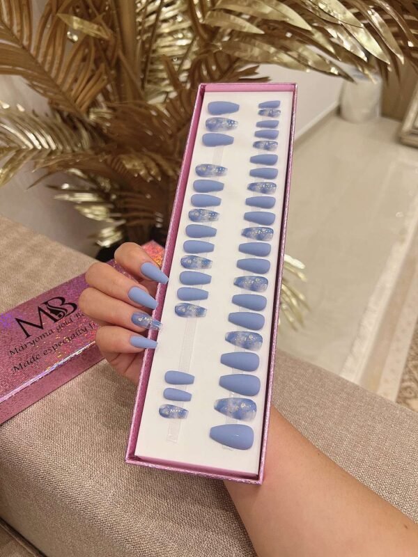 light blue medium coffin matt with marble blue