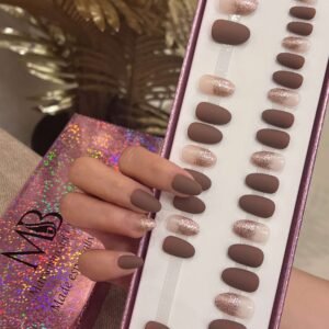 oval brown matt with ombre rose gold