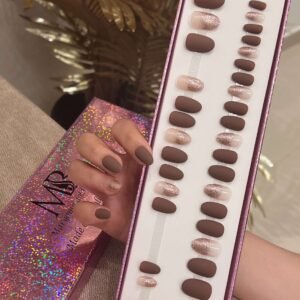 oval brown matt with ombre rose gold