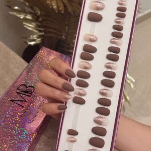 oval brown matt with ombre rose gold