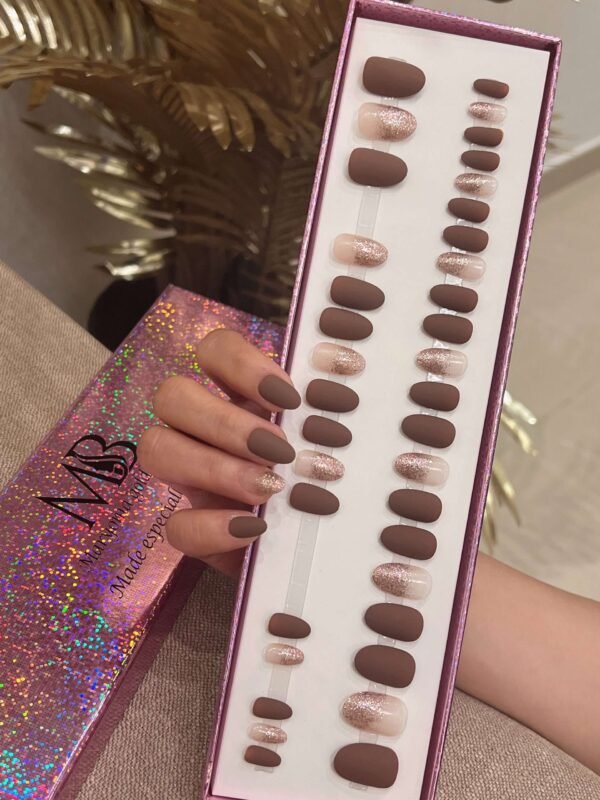 oval brown matt with ombre rose gold