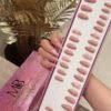 light nude medium coffin with marble nail art