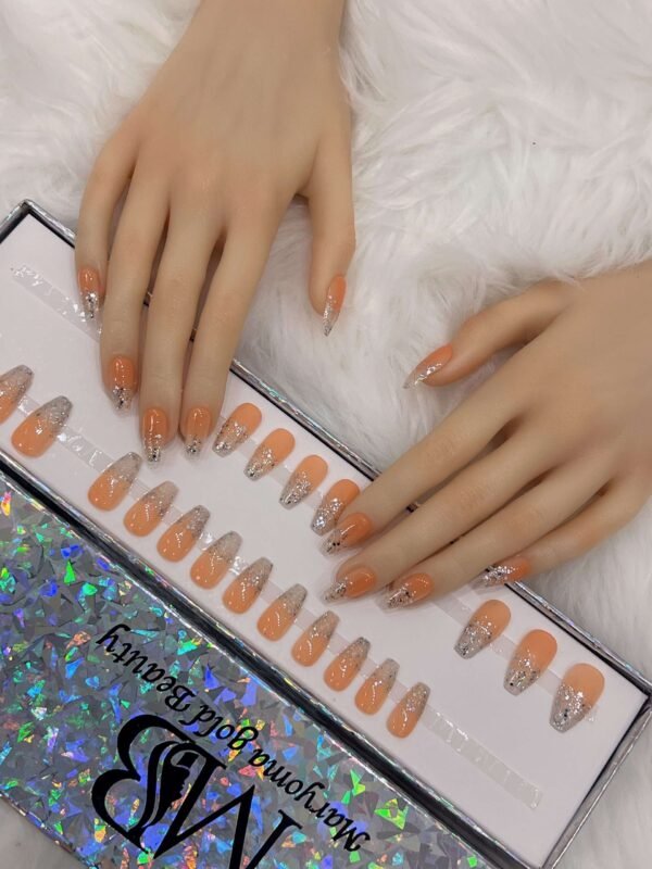 orange coffin with silver ombre