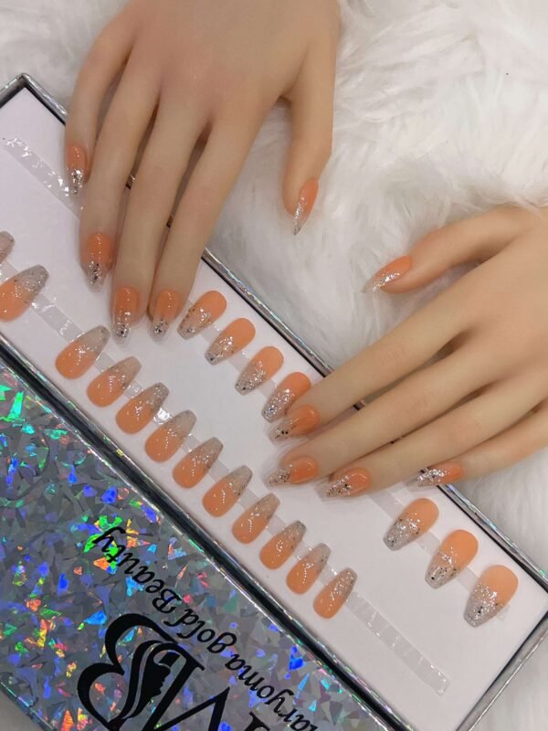 orange coffin with silver ombre
