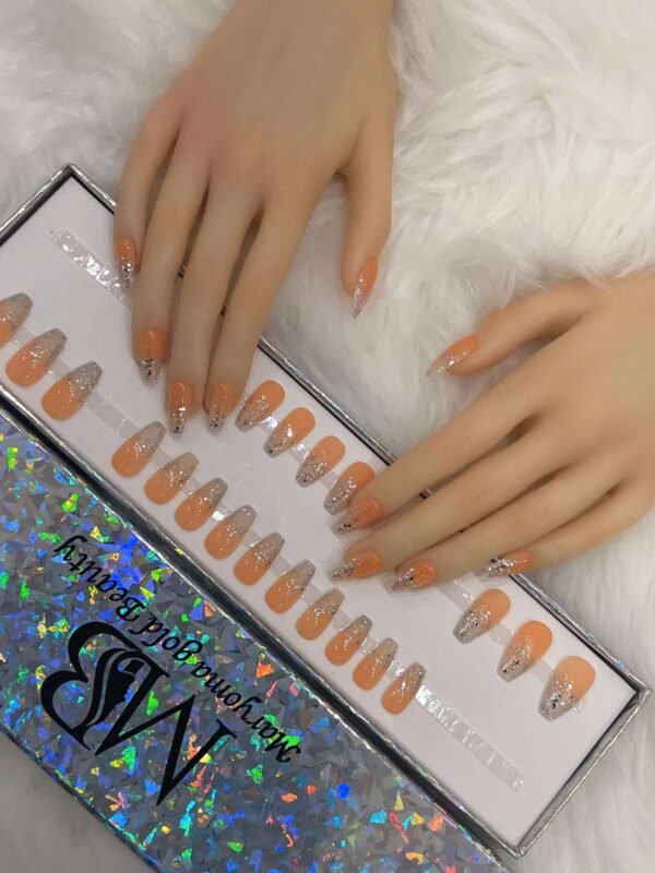 orange coffin with silver ombre