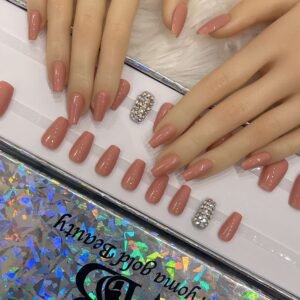 light pink nude with crystal