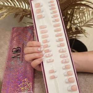 white French coffin with nail art
