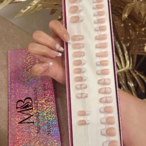 white French coffin with nail art